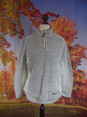 Weird Fish white grey quarter zip Macaroni Sweatshirt. UK women's size Large