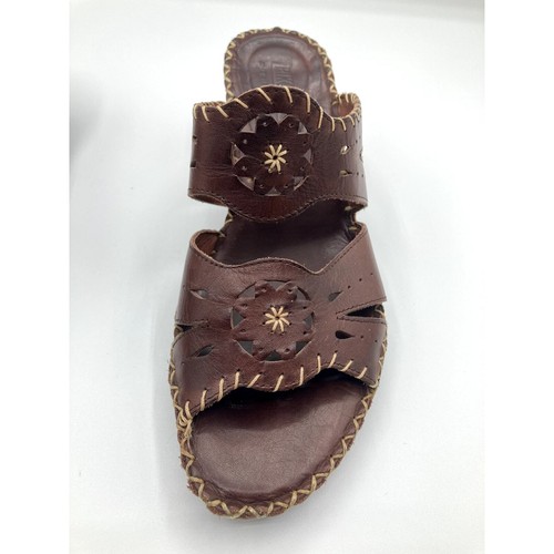 Pikolinos Kitten Heel Wedge Sandals Leather Mule Slide Open Toe 36EUR 5.5-6 US - Picture 4 of 12