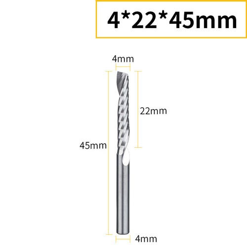 4mm Shank Dia Single Flute Spiral End Mill Carbide Milling Cutter CNC Router Bit - Picture 15 of 18