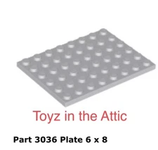 Lego 1x 3036 Light Bluish Gray Plate 6 x 8 10497