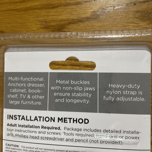 Correas de seguridad para anclaje de muebles y TV (paquete de 2) ayudan a prevenir vuelcos para niños pequeños - Imagen 4 de 5
