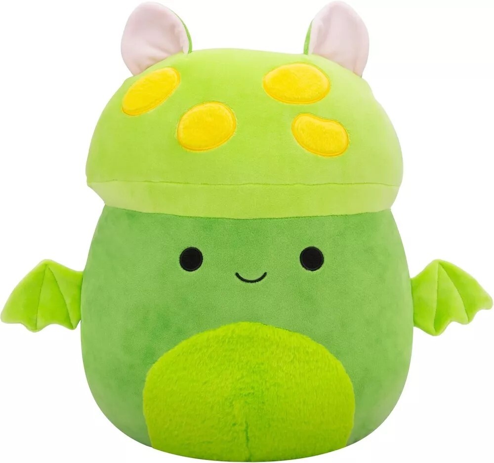 Squishmallows 14-Inch Earling Neon Green Mushroom Bat Plush Soft Toy
