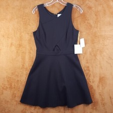 CECE Dress Womens Size 4 Black Fit Flare Mini Cut Out Sleeveless Tank LBD