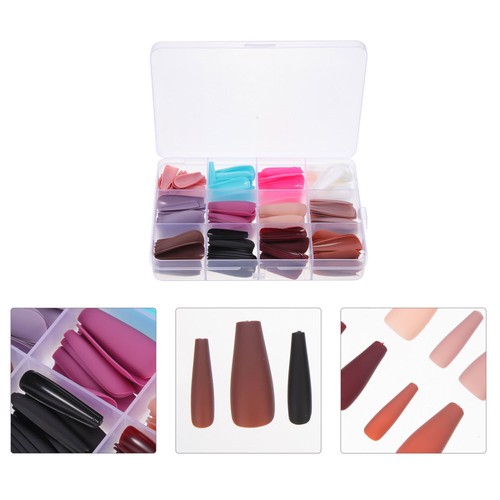 Frosted Ballet Fake Nails Short Full Coverage Press on False Kits