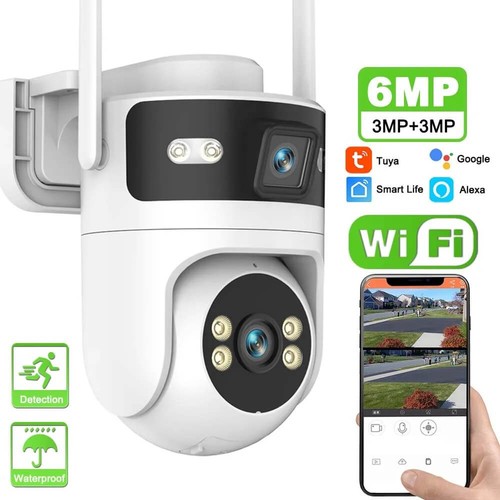 Tuya Security Camera 6MP Dual Lens Outdoor Protection WiFi Motion Tracking Video - Bild 2 von 16