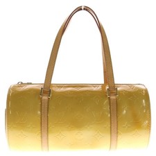 Louis Vuitton Monogram Vernis Bedford Handbag Boston Bag Yellow Patent × Used 1e
