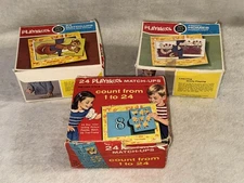 3 Vintage Playskool Match-Ups; Alphabet, Animals Etc 3 - 6 yrs