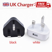 UK 3 Pin Dual USB Plug Adapter Mains Wall Charger 1/2/3-Port For Phones Tablet