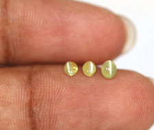 0.78 Ct Natural Chrysoberyl Cats Eye 3 Pcs Oval Small Green Gemstone Untreated