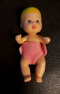 Barbie Sized Baby Doll Mattel  2.75'' Long Small Baby Krissy With Pink Diaper