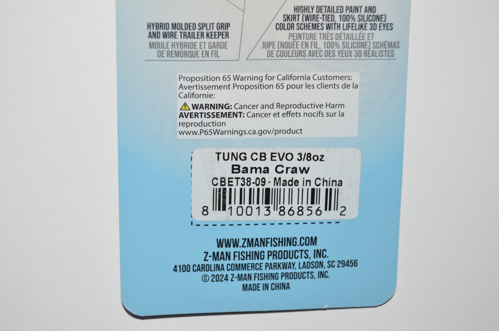 zman z-man tungsten chatterbait elite EVO 3/8oz bama craw bass bladed jig - Image 4