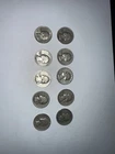 Washington Quarter Various Years Prior 1964. 90% Silver Lot Of 10 circulated