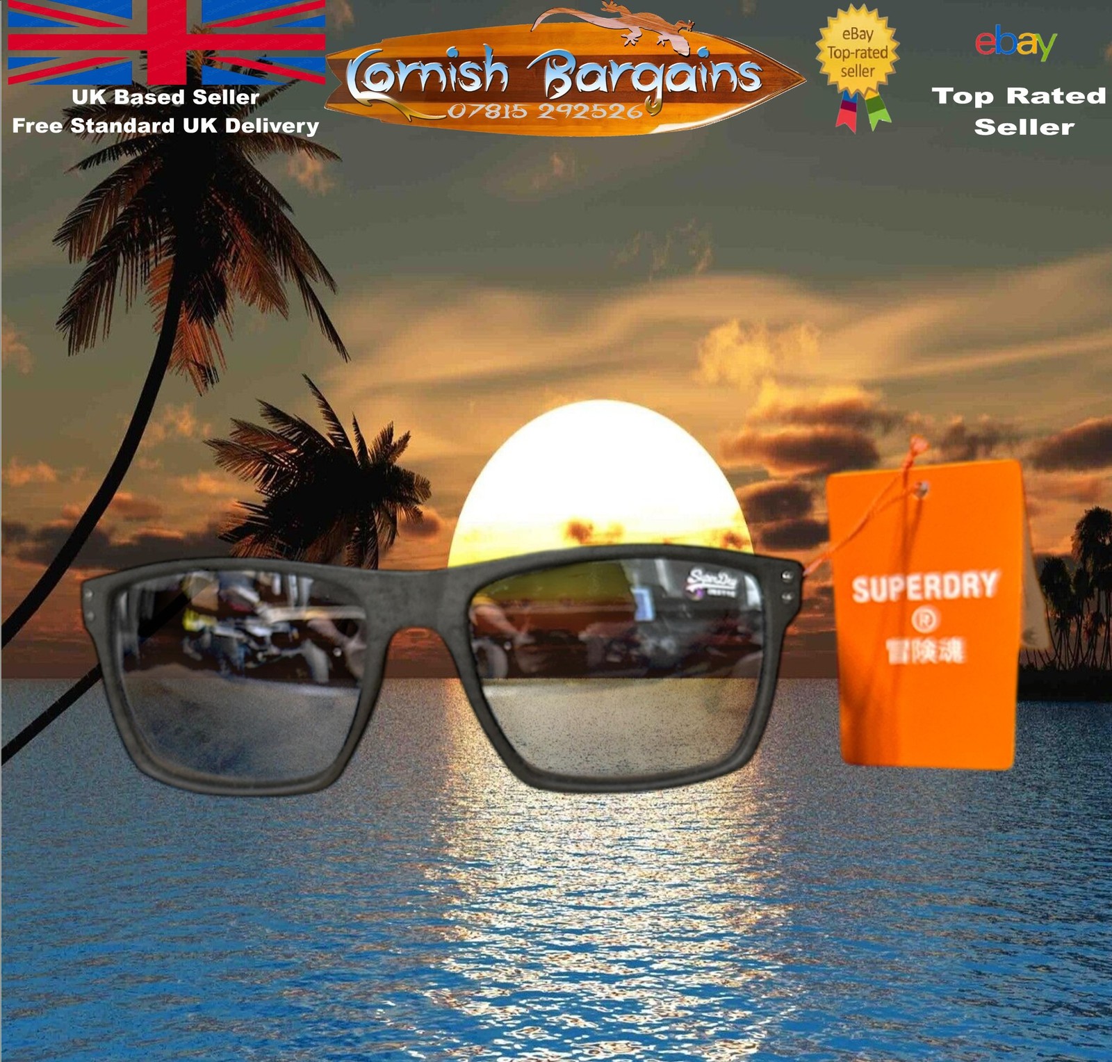 Superdry Kobe Sunglasses - Grey And Black Frame
