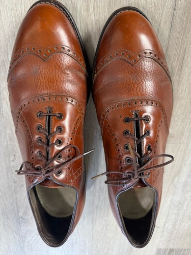 FOOTJOY CLASSICS 10.5E VINTAGE COGNAC WINGTIP OXFORD MENS GOLF SHOES - Picture 2 of 7