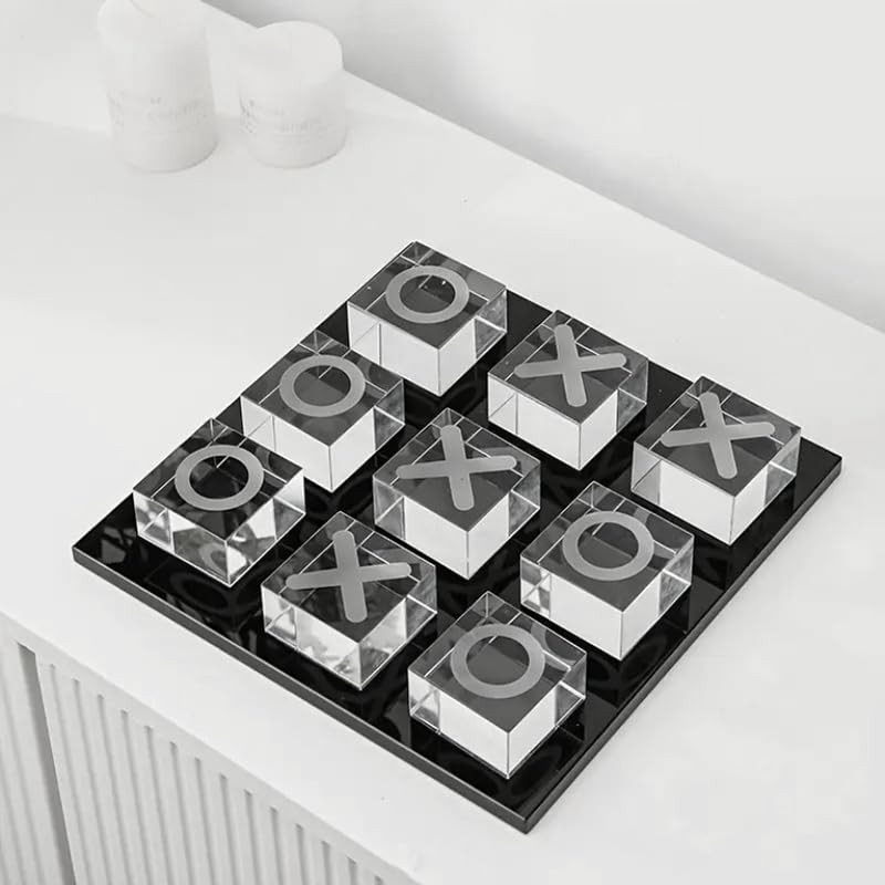 Modern Minimalist XO Square Crystal Chessboard Decoration Small