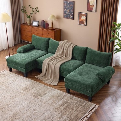 110'' Sectional Couches for Living Room U Shaped Couch with Double Chaise