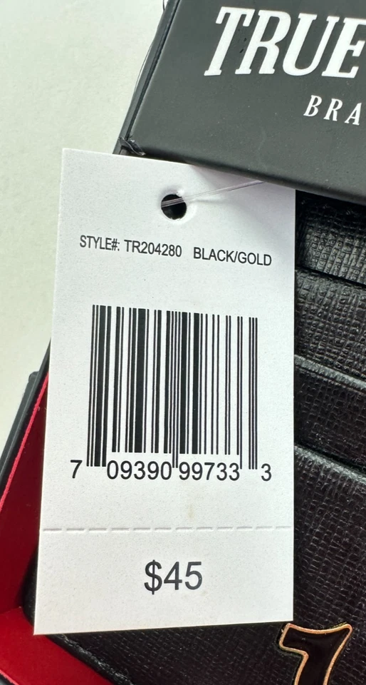 Nuevo estuche para tarjetas de cuero herradura Zoyla marca True Religion negro Foto 4 de 4