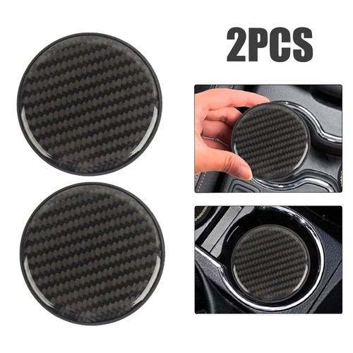 2x Carbon Fiber Car Cup Holder Pad Water Cup Slot Non-Slip Mat Car Accessories - Foto 5 di 12