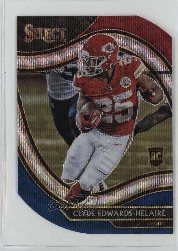2020 Panini Select Field Level Tri-Color Prizm Die-Cut Clyde Edwards-Helaire 4f5