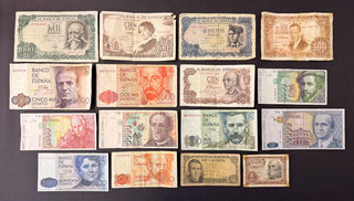 Spain Pesetas Vintage Banknote Set x 16 Notes LOT: 0111 047