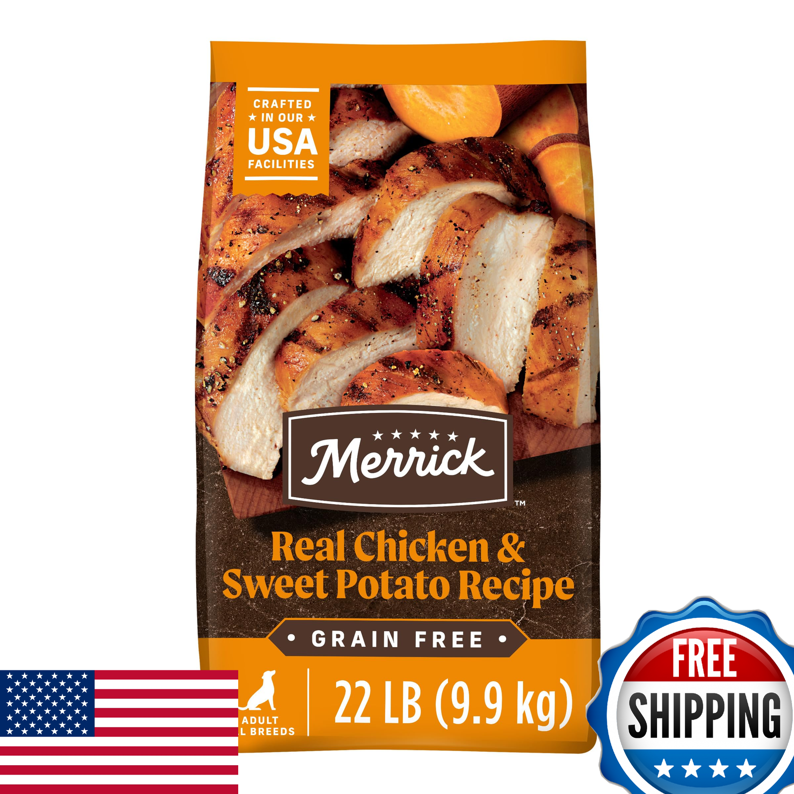 Merrick Grain Free Dry Dog Food w/ Real Chicken & Sweet Potato, 22lb Bag