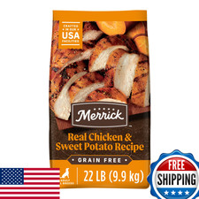 Merrick Grain Free Dry Dog Food w/ Real Chicken  Sweet Potato, 22lb Bag