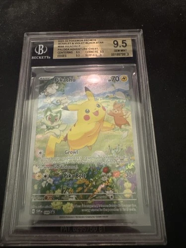 Pikachu 088 SV Pokemon Black Star Promo Paldea Adventure Chest BGS 9.5