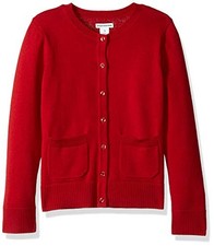 Uniform-Cardigan M&auml;dchen 10 Jahre Rot Rundhalsausschnitt Amazon Essentials