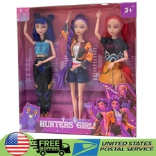 3PCS 1 Set Cosplay Kpop Demon Hunters Dolls Moveable Joint Collectible Figure