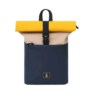 MARTINS wasserdichter Rolltop Sportrucksack in Blau/Gelb/Beige mit Anker-Logo