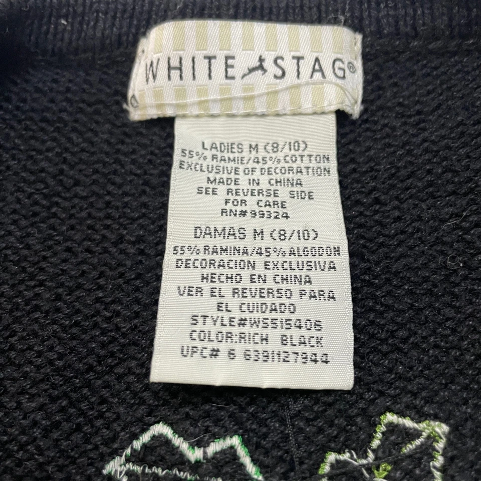 Chaleco Suéter Feo Navidad Ciervo Blanco Años 90 De Colección Talla M Adornos Elfos de Vacaciones Foto 3 de 4