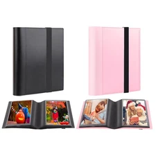 Aevdor Small Photo Album 4x6, 2 Packs (1 Black & 1 Pink), Holds 64 Photos Eac...