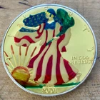 075-2001 Walking Liberty Silver Dollar Coin Colorized Uncirculated