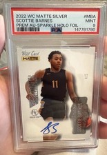 2022 WC Matte Silver Scottie Barnes Prem Au-Sparkle Holo Foil  4/5  PSA Mint 9