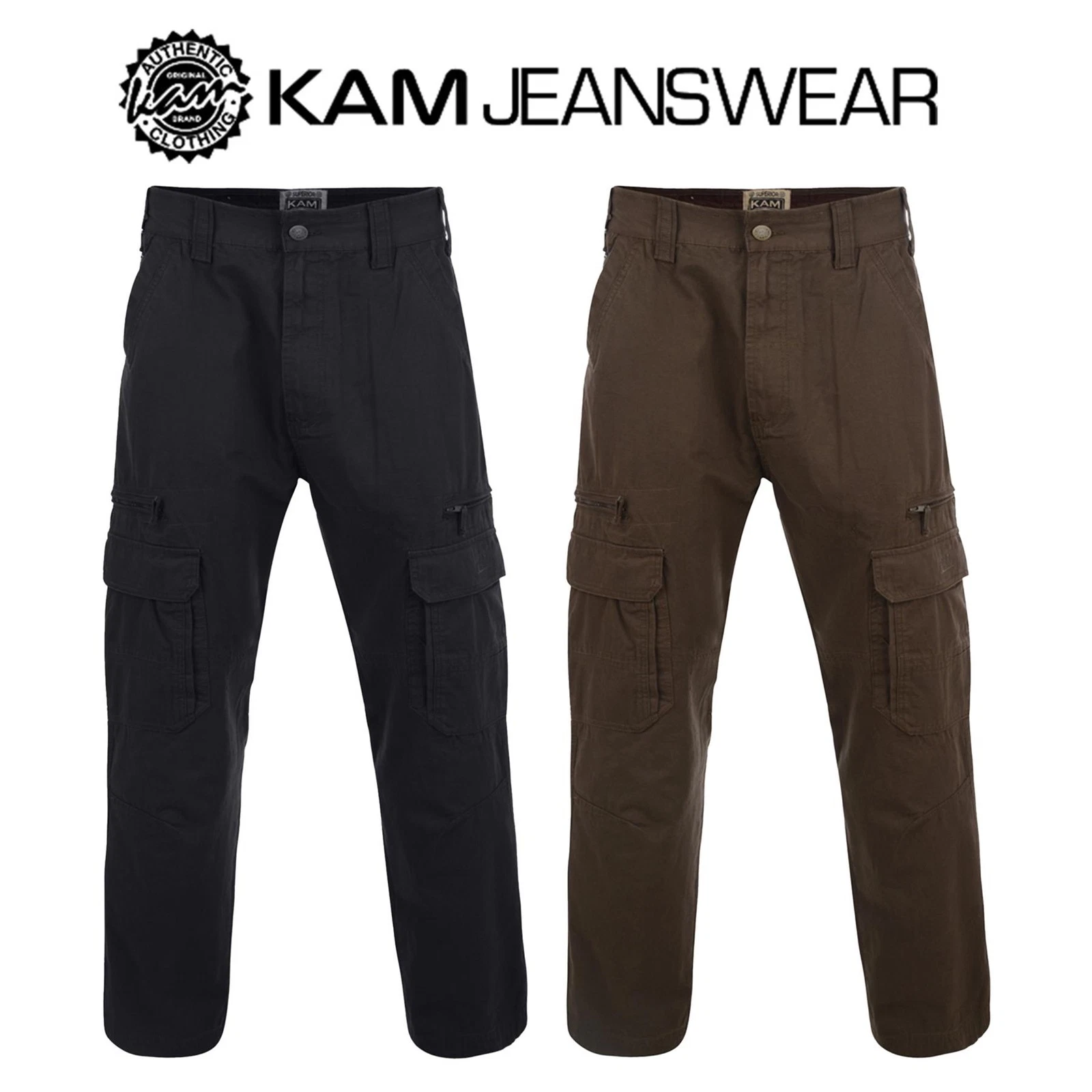 Kam Cargo Pants for Men Heavyweight Relaxed Fit Trousers with Multiple Pockets
Opens in a new window