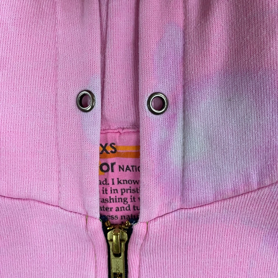 Женская толстовка с капюшоном Aviator Nation XS 5 полос радужная на молнии из розового флиса - Изображение 3 из 4