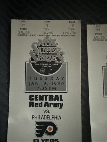 2 1990 USSR Central red Army versus Philadelphia Flyers 1/9/90 - Picture 2 of 4