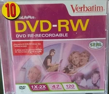 Verbatim 94836 DVD-RW 4.7gb 4x Re-Recordable