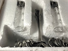 Lenox Silver Seas Lighthouse Lead Crystal Salt & Pepper Shakers Set Pewter Caddy — photo 5