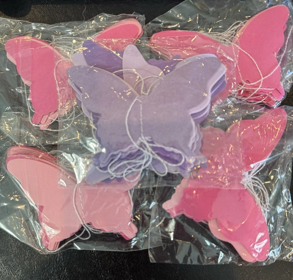 Guirnalda Colgante Mariposa Decoración Fiesta 5 Piezas, Papel 3D Rosa 4/Púrpura 1 A0217 Foto 4 de 4