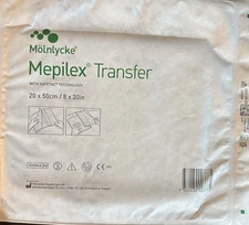 Molnlycke 294599 Mepilex Transfer Exudate Dressing 8x20”, 4 Dressings Exp 06/27
