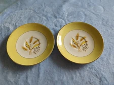 Vintage Century Service Corp Semi Vitreous Autumn Gold Wheat Saucers Lot of 