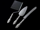 ❤️ LOVE DISARMED REED & BARTON STERLING CAKE KNIFE, BREAKER & SERVER 3PC SET