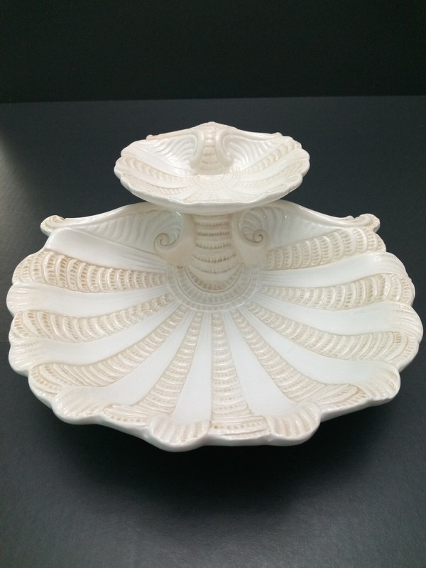 LENOX BUTLER'S PANTRY, 2 TIER SHELL SERVER, CHIP & DIP, DISCONTINUED PIECE