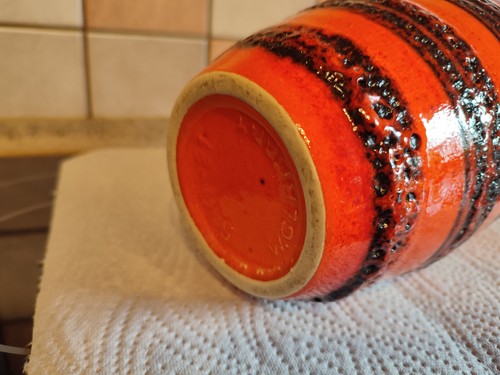 Scheurich Keramik Vase Fat Lava Mid Century 60er 70er orange 549-72 TOP ZUSTAND - Bild 6 von 6
