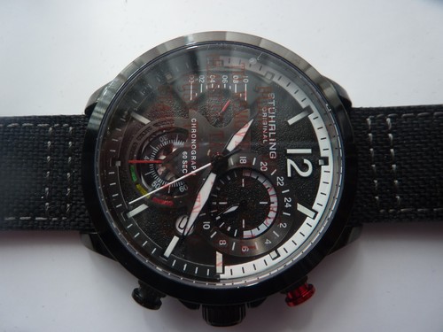 Stührling Condura 4029.5 Quartz Chronograph Wristwatch with Canvas Strap - Picture 2 of 18