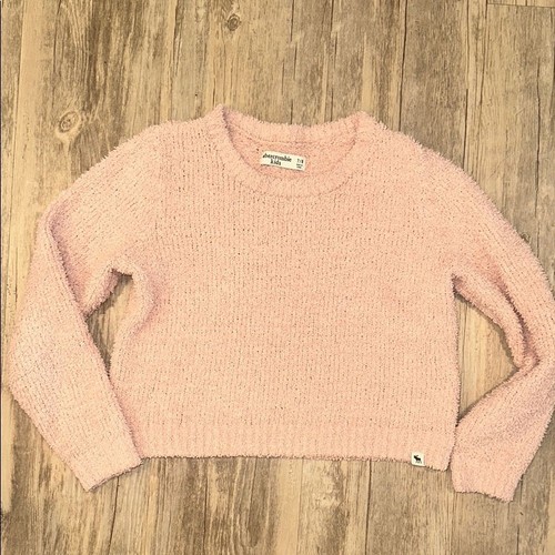 Girls Abercrombie & Fitch Pink Fuzzy Sweater Sz 7-8 Spring 