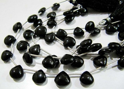 10 piezas cuentas de corazón de ónix negro lisas suministros cuentas filament... - Imagen 2 de 4