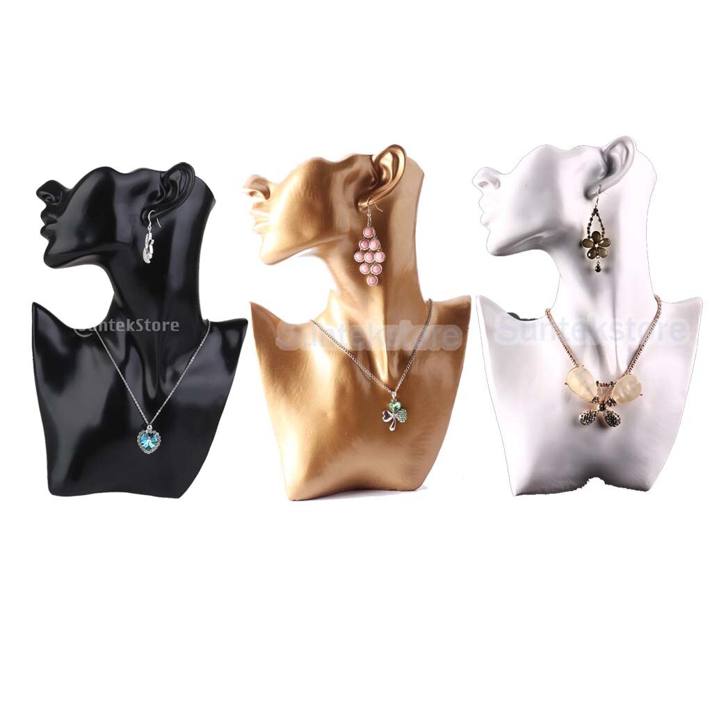 Resin Necklace Jewelry Display Bust Earrings Show Case Mannequin Holder Stand eBay
