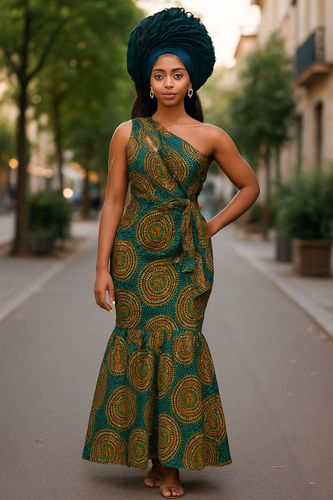 Ileke African Print Ankara Kitenge Smocked Dress-DP4081 - Picture 2 of 16